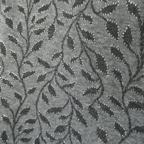 Cathy Daniels Vines Metallic 1/2 Short Sleeve Sweater Grey Silver Black Small - Picture 5 of 9